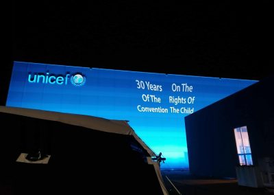 Belysning af Unicef bygning i København