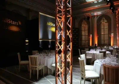 AV-udstyr sat op i Palmehaven på Hotel d'Angleterre